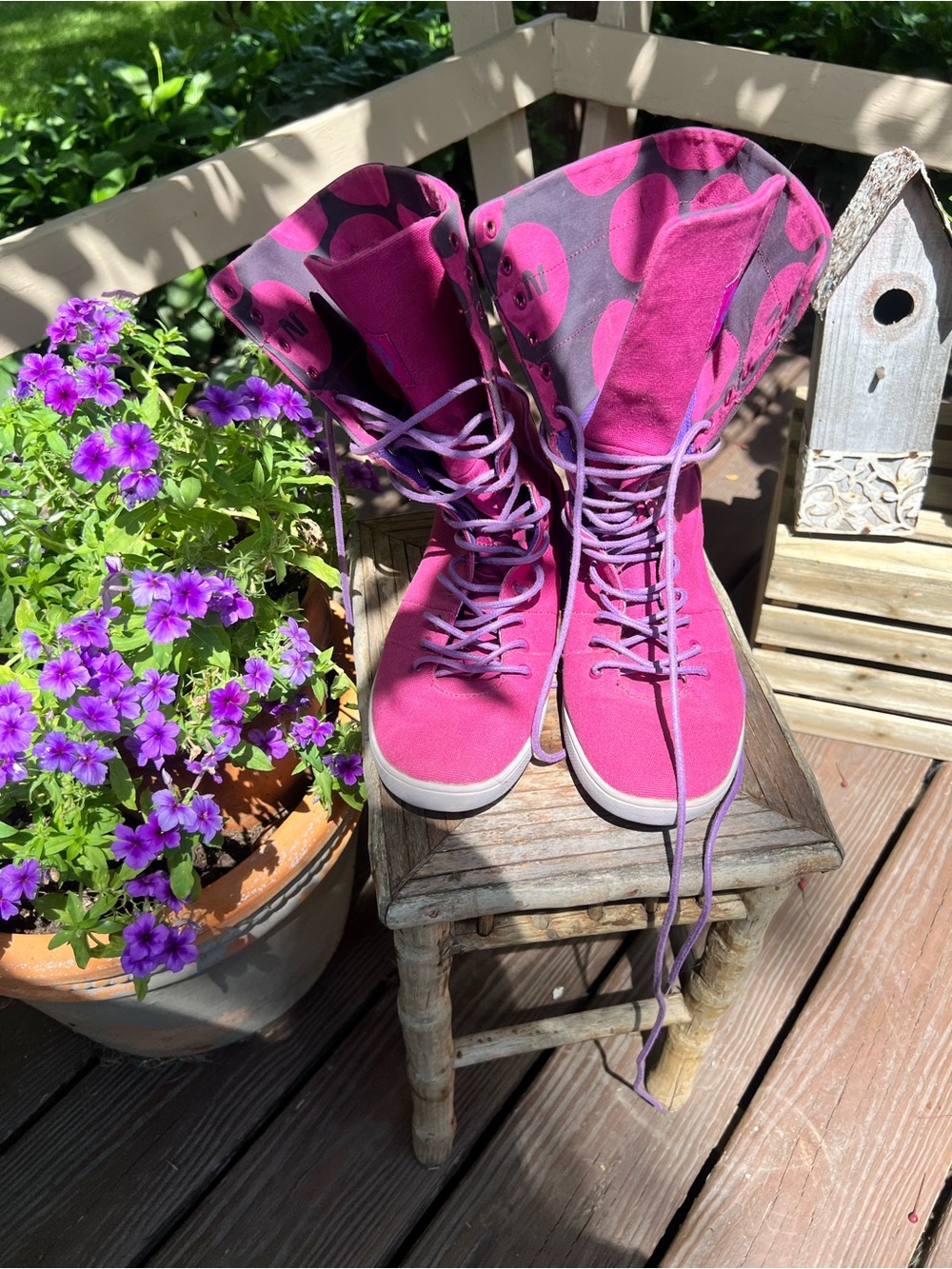 Gravis Tasha Super Hi Sneakers Boysenberry Pink and Gray size 9.5